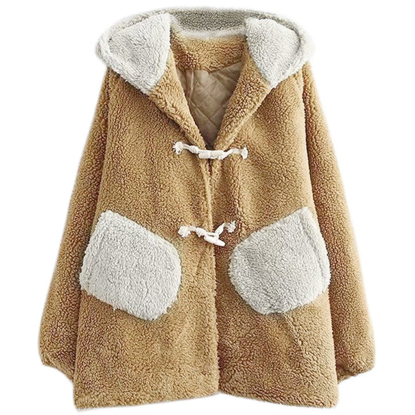 Kawaii Cashmere Bear Ears Winter Coat