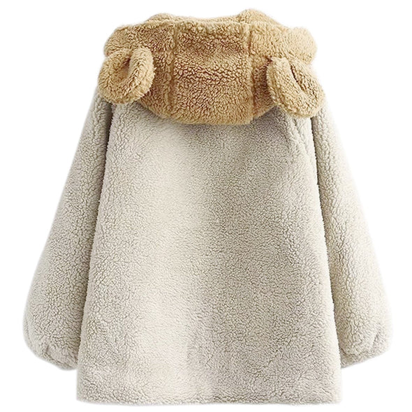 Kawaii Cashmere Bear Ears Winter Coat