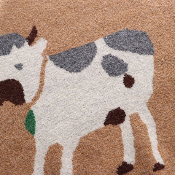 Kawaii Fun Cow Pattern Knitted Sweater