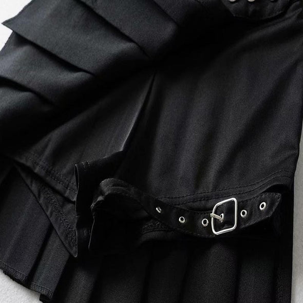 Dark Hollow Buckle A-Line Skirt