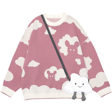 Kawaii Cloud Pattern Bag Sweater
