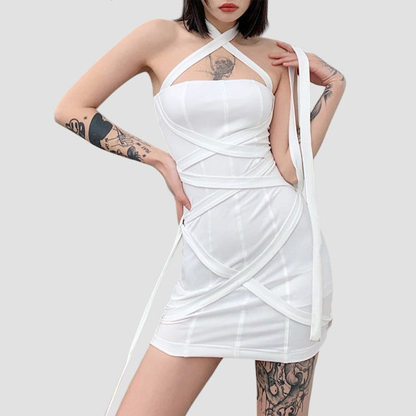 White Slim Sexy Package Hip Dress