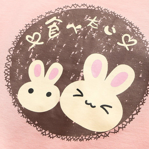 Kawaii Cartoon Rabbit Print Sweatshirt