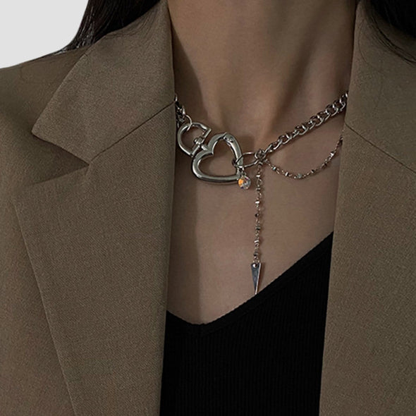Frosty Style Love Heart Zircon Necklace