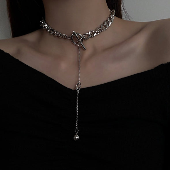Gothic Long Buckle Clavicle Chain
