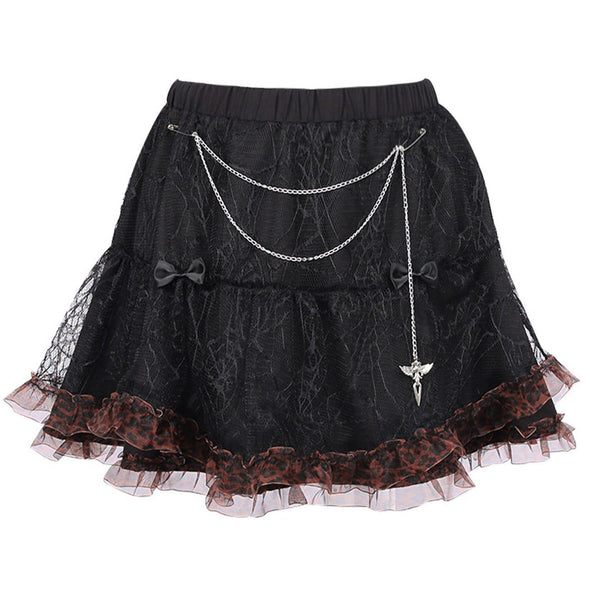Gothic Dark Style Lace Ripped Tutu Skirt