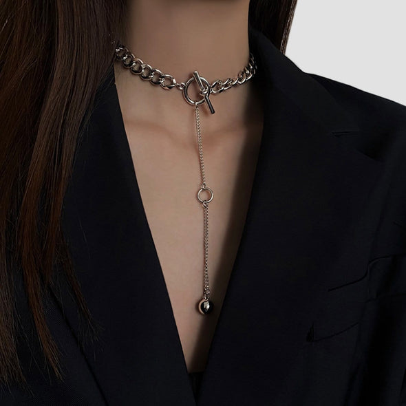 Gothic Long Buckle Clavicle Chain