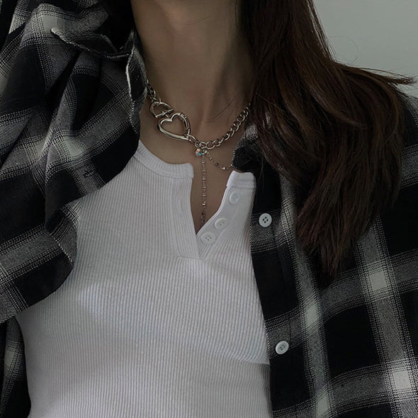 Frosty Style Love Heart Zircon Necklace