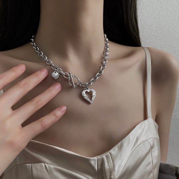 Hollow Love Heart Pendant Necklace