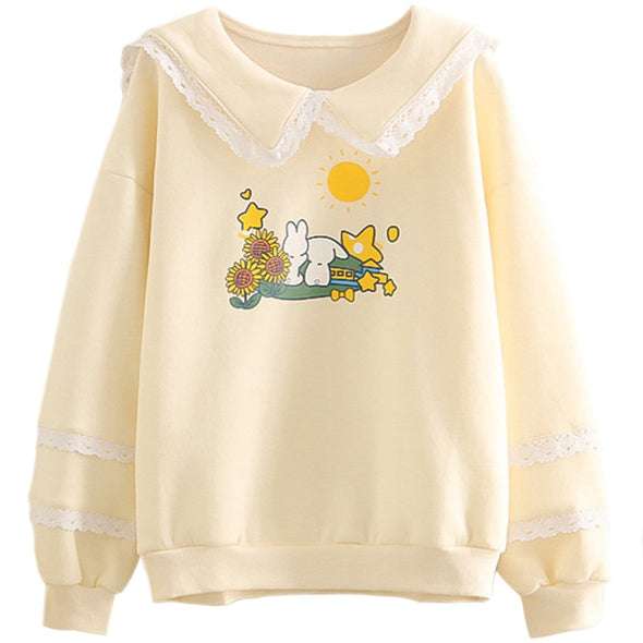 Kawaii Cute Rabbit Print Sweatshirt