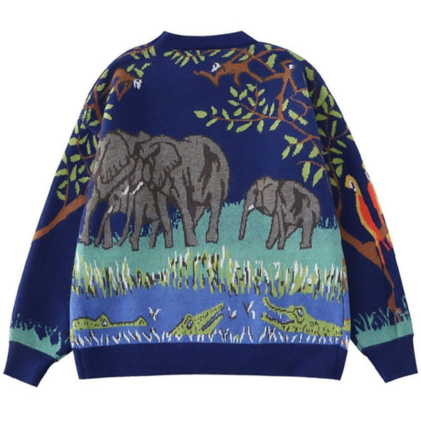 Kawaii Forest Animal Pattern Knitted Sweater