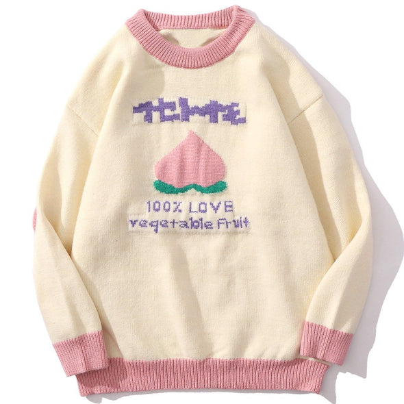 Kawaii Peach Pattern Sweater