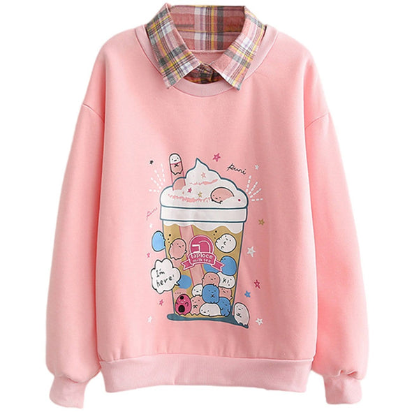 Kawaii Ice Cream Print Sweatshirt