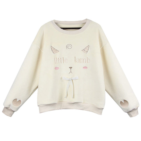 Little Lamb Embroidered Sweatshirt
