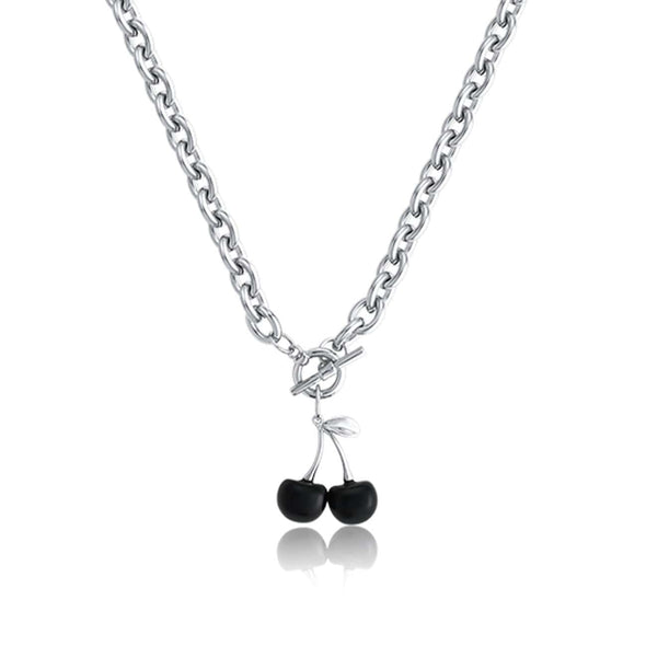 Black Cherry Titanium Steel Necklace