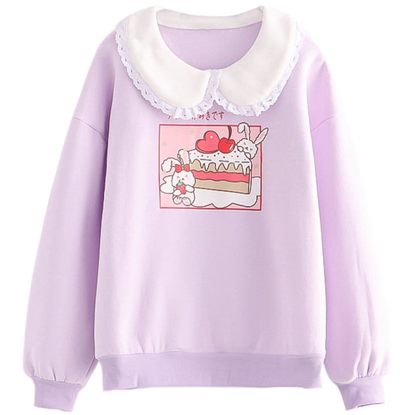 Kawaii Cute Rabbit Print Sweatshirt
