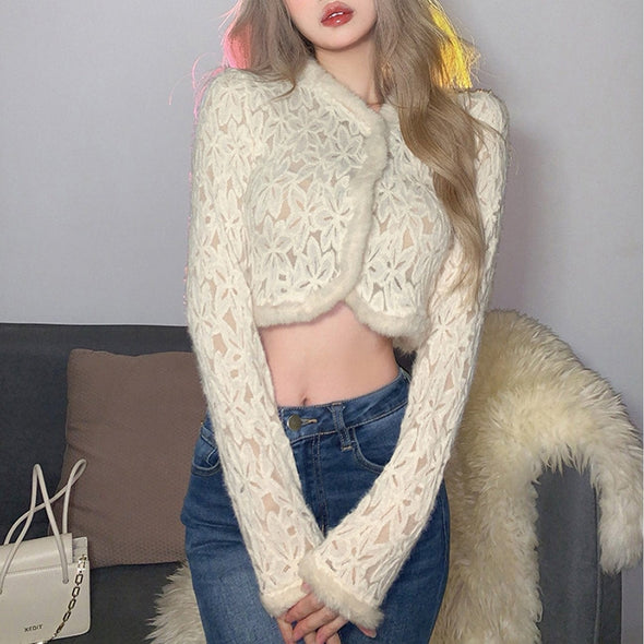 Knitted Silk Long-sleeved Top