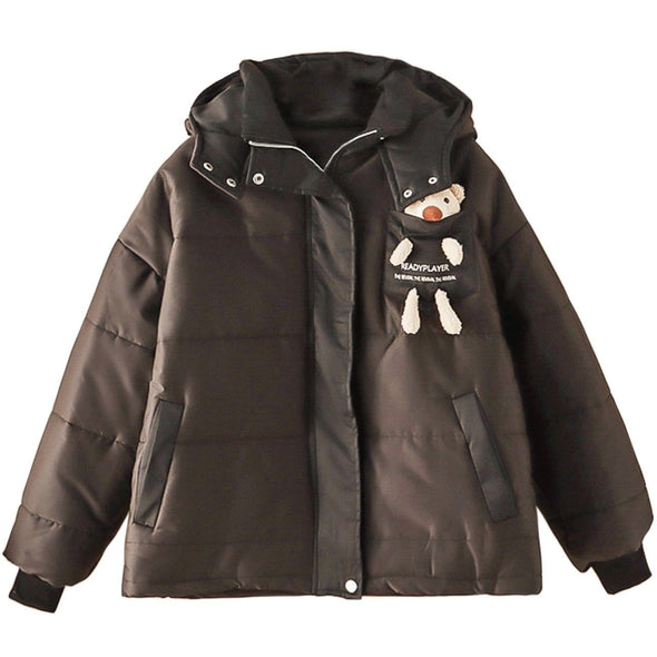 Kawai Plus Cashmere Bear Pendant Winter Coat