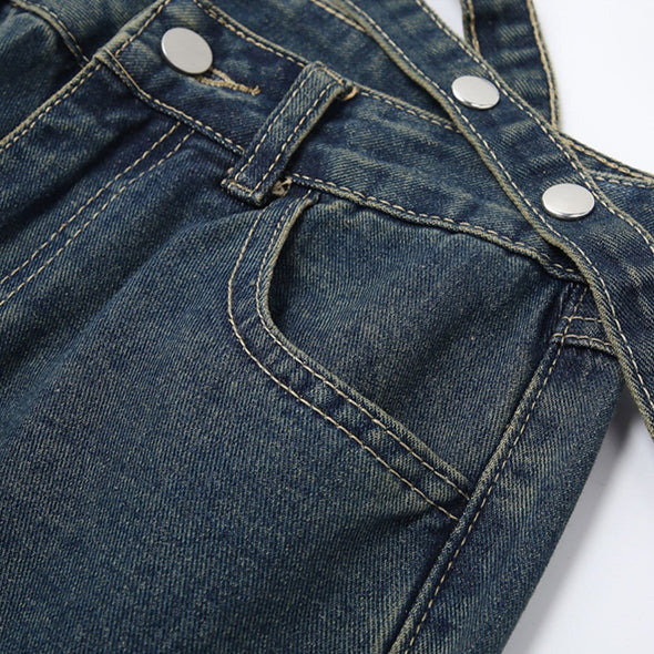 Kawaii Hole Strap Design Straight Jeans