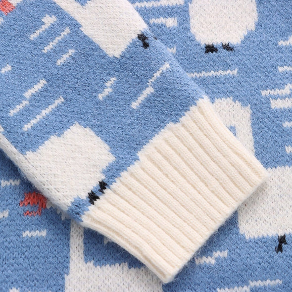Kawaii Duck Full Print Knit Sweater