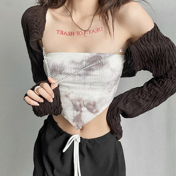 Gothic Navel Wrap Blouse Two-piece T-shirt