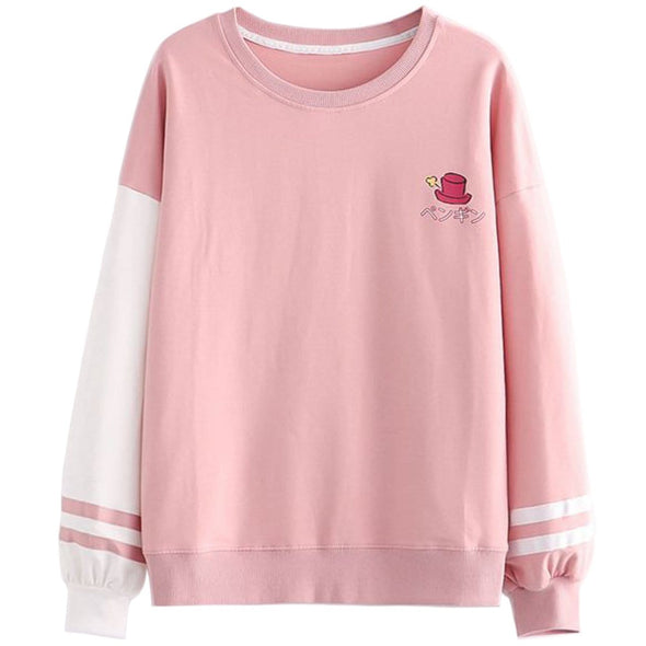 Kawaii Cute Simple Stitching Sweatshirt
